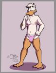  anatid anseriform anthro avian barefoot bird briefs briefs_only brown_body brown_eyes brown_feathers bulge clothed clothing colored_seam_underwear duck feathers feet hi_res male modjo navel nipples open_mouth orange_bill orange_legs otterdownunder pink_background pink_briefs pink_clothing pink_underwear shadow signature simple_background smile solo teeth_showing topless underwear underwear_only white_body white_feathers white_seam_briefs white_seam_underwear 