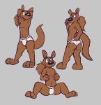  anthro barefoot black_nose blush briefs briefs_only brown_body brown_fur brown_hair bulge butt clothed clothing feet fur grey_background hair hi_res male open_mouth otterdownunder ponytail simple_background solo teeth_showing tighty_whities topless underwear underwear_only wedgie white_briefs white_clothing white_underwear ziggy_(otterdownunder) 