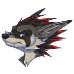  1:1 alpha_channel anthro blue_eyes canadien headshot_portrait hi_res highlights_(coloring) judging looking_at_viewer male mammal portrait procyonid raccoon red_highlights rexouium solo 