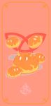  absurdres border ccccrack commentary_request full_body genshin_impact highres horns jumping no_humans orange_border outline red_background simple_background slime_(creature) slime_(genshin_impact) solid_oval_eyes triquetra white_outline 