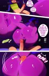  &lt;3 2023 anthro anus big_butt bodily_fluids bottomless butt clothed clothing comic deltarune dialogue duo ellipsis english_text exclamation_point female fingers genitals hair hi_res hot_dogging human kris_(deltarune) lizard male male/female mammal open_mouth purple_body purple_skin pussy reptile scalie sex susie_(deltarune) svarzye sweat teeth text topwear undertale_(series) 