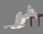  ahegao anthro bent_over bodily_fluids breasts countershading crossed_arms cum cum_drip cum_inflation cum_pool cum_splatter disney dripping excessive_cum excessive_genital_fluids female flat_chested fur furniture genital_fluids grey_body grey_countershading grey_fur inflation judy_hopps kep kneeling lagomorph leporid long_ears looking_pleasured looking_up mammal nipples nude open_mouth purple_eyes rabbit simple_background solo table tail wavy_mouth zootopia 