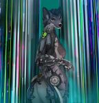  alex-dep-998 android anthro breasts canid canine canis clothing costume cybernetics cyberpunk cyborg digital_media_(artwork) female fur helsy hi_res hybrid implants_(disambiguation) jumpsuit light light_beam machine mammal prosthetic replicant robot sign slim solo technology unknown_artist wolf wolfdog 