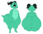  absurd_res anthro big_butt blue_eyes bottom_heavy breasts butt eyelashes female green_body hi_res horn huge_butt humanoid kobold model_sheet nude pear-shaped_figure pila_(ninstarrune) short_stack small_breasts solo sssonic2 tagme tail thick_thighs wide_hips 