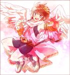  1boy angel_wings armlet belt bike_shorts blush brown_hair circlet kid_icarus kid_icarus_uprising male_focus open_mouth pit_(kid_icarus) sandals short_hair solo tabineko teeth upper_teeth_only white_wings wings 