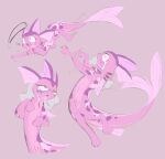  absurd_res alternate_form asphyxiation bodily_fluids crying eeveelution female feral fin generation_1_pokemon genitals grey_background hi_res jewelry labbit1337 necklace nintendo pokemon pokemon_(species) purple_body pussy simple_background solo tears vaporeon 