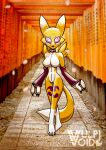  absurd_res bandai_namco canid canine clothing costume digimon digimon_(species) fox hi_res japanese latex mammal photo_shoot renamon rosvo rubber shrine suit temple vulpivoid 