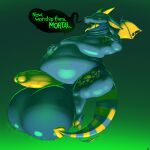  5_fingers absurd_res anthro balls belly big_balls big_belly black_speech_bubble blue_body bodily_fluids colored_cum cum demon dialogue fingers genital_fluids genitals gesture green_background green_cum green_text gurgling_balls hand_on_stomach hi_res hooved_toes hooves looking_at_viewer male markings obese obese_male onomatopoeia open_mouth overweight overweight_male penis pointing pointing_at_viewer precum saliva saliva_string sharp_teeth simple_background solo sound_effects spots spotted_markings striped_markings striped_tail stripes tail tail_markings talking_to_viewer teeth text thick_thighs unusual_bodily_fluids unusual_cum unusual_genital_fluids vantablackbox vein veiny_balls veiny_penis wings yellow_spots 