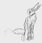  anthro balls big_penis bodily_fluids cum ejaculation erection eretion genital_fluids genitals hands-free hi_res holly_(perenthis) lagomorph leporid male mammal muscular muscular_anthro muscular_male nude penis perenthis rabbit solo vein veiny_penis 