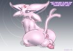  anus backsack balls butt eeveelution erection espeon feral generation_2_pokemon genitals hi_res insult insulting_viewer looking_back male nintendo penile_spines penis pokemon pokemon_(species) presenting puffy_anus raised_tail solo tail thick_thighs wide_hips wingedwilly 