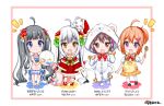  ahoge animal_hood apron ball bell black_hair blue_eyes brown_hair cat_hood flower gokotai_yoshimitsu gotou_toushirou_(tenka_hyakken) grey_hair hair_bell hair_flower hair_ornament hairclip hat holding holding_ball holding_spoon hood long_hair midare_toushirou_(tenka_hyakken) multicolored_hair namazuo_toushirou_(tenka_hyakken) orange_apron orange_hair paw_pose pink_eyes ponytail purple_eyes sack santa_costume santa_hat short_hair shouji_ayumu spoon swimsuit tenka_hyakken tiger tiger_cub twintails two-tone_hair very_long_hair white_hair white_tiger yellow_eyes 