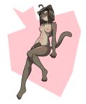  anthro areola beheleaf breasts digital_media_(artwork) domestic_cat felid feline felis female fur hair hi_res mammal minna_(beheleaf) nipples nude pubes simple_background smile solo 
