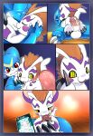  absurd_res anthro bandai_namco comic digimon digimon_(species) duo fellatio foreskin genitals gomamon hi_res kissing maehdoggie maehdraws male male/male oral penile penis sex veemon 