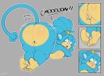  absurd_res all_fours anthro big_breasts blue_body breasts butt female generation_5_pokemon genitals hi_res looking_at_viewer mammal mehdrawings nintendo pokemon pokemon_(species) pokemorph primate pussy shelly_(mehdrawings) simipour solo thick_thighs yellow_body 