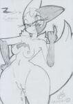  2022 anthro areola beckoning bedroom_eyes blush bodily_fluids breasts female fluffy fluffy_tail fur fur_markings generation_3_pokemon genital_fluids genitals gesture graphite_(artwork) hand_on_hip innie_pussy lunaris_parukia markings medium_breasts narrowed_eyes navel nintendo nipples nude pokemon pokemon_(species) pokemorph pussy pussy_juice seductive shoulder_tuft solo tail teasing thick_thighs traditional_media_(artwork) tuft wide_hips zangoose zelia_(lunaris_parukia) 