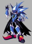  1boy absurdres black_cape black_sclera cape character_request claws colored_sclera cyberlord1109 furry furry_male highres metal_sonic neo_metal_sonic no_humans no_mouth non-humanoid_robot open_hands red_eyes robot sonic_(series) sonic_heroes sonic_the_hedgehog_(classic) 