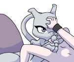  ambiguous_gender ambiguous_penetrated anthro armband duo eyelashes fellatio female generation_1_pokemon genitals grey_body hand_on_head hand_on_penis human human_on_anthro interspecies legendary_pokemon long_tail looking_at_another male male/ambiguous male/female male_penetrating male_penetrating_ambiguous mammal mewtwo nintendo oral oral_penetration penetration penile penile_penetration penis pokemon pokemon_(species) pokephilia praiz purple_body purple_eyes sex simple_background tail white_background 