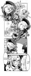  2girls chibi english_text greyscale highres lisa_(path_to_nowhere) monochrome multiple_girls non-web_source path_to_nowhere reverse_trap short_hair speech_bubble 