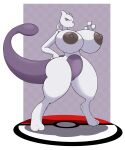  angelthecatgirl anthro areola big_breasts breasts featureless_crotch female generation_1_pokemon grey_areola grey_nipples hi_res huge_breasts legendary_pokemon looking_at_viewer mewtwo multicolored_body nintendo nipples nude pokemon pokemon_(species) psy_(angelthecatgirl) purple_eyes solo thick_thighs two_tone_body wide_hips 