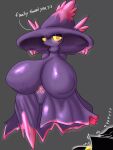  armless armor big_breasts breasts clothed clothing curvy_figure dialogue duo female generation_4_pokemon ghost hi_res huge_breasts human humanoid hyper hyper_breasts knight mammal mismagius nintendo pokemon pokemon_(species) simple_background sleeping solo spirit text vf-01s warrior 