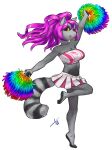  absurd_res age_progression anthro aogami big_breasts bottomwear breast_expansion breasts cheerleader_outfit clothing expansion feet female hi_res huge_breasts lemur mammal navel pom_poms primate ring-tailed_lemur skirt solo strepsirrhine topwear tube_top wig young 