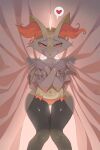  &lt;3 absurd_res anthro braixen camel_toe clothing female generation_6_pokemon hi_res looking_at_viewer navel nintendo panties pokemon pokemon_(species) solo tongue tongue_out underwear yee_chair 