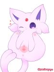  anus butt eeveelution espeon female feral generation_2_pokemon genitals hi_res looking_at_viewer nakimayo nintendo one_eye_closed pink_body pokemon pokemon_(species) purple_eyes pussy simple_background solo spread_pussy spreading tail white_background 