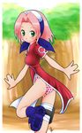  green_eyes hairband haruno_sakura highres naruto panties pink_hair qrullgx13 short_hair underwear 