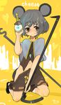  animal_ears bad_id bad_pixiv_id bishamonten's_pagoda grey_hair highres jewelry mouse_ears mouse_tail nazrin no_panties pendant red_eyes sexually_suggestive short_hair solo sottan tail touhou 