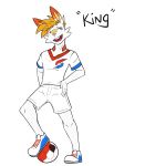  anthro anthrofied ball clothed clothing fuze hi_res male nintendo pok&eacute;mon pok&eacute;mon_(species) scorbunny soccer_ball soccer_uniform video_games 