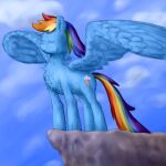  callichrome chest_tuft cutie_mark equid equine female feral fluffy friendship_is_magic hasbro hi_res horse majestic mammal my_little_pony pegasus pony rainbow_dash_(mlp) solo spread_wings tuft wind wings 