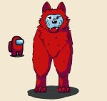  2023 ambiguous_gender among_us anthro canid canine chyoden crewmate_(among_us) fans fur innersloth mammal meme red_body red_fur shitpost 