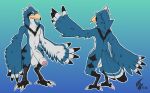  absurd_res anthro avian big_penis bird blue_body feathered_wings feathers genitals hi_res huge_penis hyper hyper_genitalia hyper_penis male neonyx nintendo penis rito the_legend_of_zelda wings 