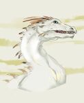  ambiguous_gender blue_eyes bust_portrait dragon feral glistening glistening_eyes head_spikes neck_spikes open_mouth portrait roobin scales sharp_teeth side_view simple_background solo spikes spikes_(anatomy) teeth white_body white_scales 