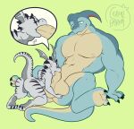  2019 abs abstract_background anthro anus artist_name athletic athletic_anthro athletic_male backsack ball_fondling balls biceps big_balls big_butt big_penis black_body black_scales black_stripes blue_body blue_scales bubble_butt butt butt_from_the_front cerealharem_(artist) claws digital_drawing_(artwork) digital_media_(artwork) dragon duo erection eyes_closed feet fellatio fingers fondling genitals girly green_background green_eyes grey_body grey_scales hi_res huge_balls huge_butt huge_penis kneeling kroxigor kuno_bloodclaw larger_male long_tail male male/male multicolored_body multicolored_scales muscular muscular_anthro muscular_male naraku_kimura neck_bulge nipples nude oral oral_penetration pecs penetration penile penis perineum scales scalie sex signature simple_background sitting size_difference smaller_male smile spikes spikes_(anatomy) striped_body striped_scales stripes tail tan_body tan_scales teeth toe_claws toes watermark wide_hips 