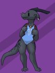  anthro blue_body blue_clothing blue_scales claws clothing facial_piercing female grey_body grey_horn grey_scales horn kobold markings multicolored_body multicolored_scales nose_piercing piercing red_clothing scales scalie solo squablodecomplash swimwear tail tail_markings two_tone_body two_tone_scales two_tone_tail vex_(squablodecomplash) 