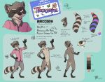  2020 amber_eyes anthro biped bisexual_pride_colors bottomwear brown_body brown_fur butt clothed clothing color_swatch digital_media_(artwork) digitigrade ear_piercing english_text eyebrows featureless_crotch fully_clothed fur hi_res lgbt_pride male mammal markings model_sheet navel nude one_eye_closed open_mouth open_smile pants piercing pride_colors procyonid raccoon ring_(marking) ringtail shirt smile solo tail tail_markings tan_body tan_fur teeth text tongue topwear trowzer_(character) trowzerbrowzer wink 