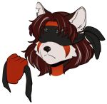  2023 5_fingers ailurid alpha_channel blindfold digital_media_(artwork) fingers fur hair headshot_portrait hi_res kittydee mammal portrait red_panda simple_background transparent_background 