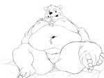  2023 4:3 anthro asian_clothing bear belly big_belly clothing east_asian_clothing fundoshi japanese_clothing kemono male mammal monochrome moobs navel nipples obese obese_male overweight overweight_male solo sugekuma tongue tongue_out underwear 