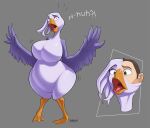  after_transformation anatid anseriform anserinae avian badroy balto_(film) bird bosom female goose honk membrane_(anatomy) shocked stella_(balto) transformation universal_studios webbed_feet 