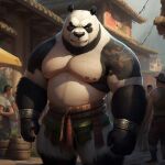  1:1 ai_art anthro bear fantasy giant_panda male male/male mammal muscular pose solo voju 