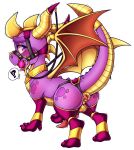  ?! activision alpha_channel anus backsack balls bdsm bondage bound countershade_tail countershade_torso countershading dragon feral genitals hi_res horn male membrane_(anatomy) membranous_wings penis pocki07 purple_body quadruped raised_tail simple_background solo spyro spyro_the_dragon tail transparent_background vein veiny_balls wings yellow_body yellow_countershading yellow_horn 