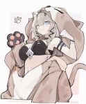  1girl absurdres animal_costume animal_ear_fluff animal_ears aqua_eyes arm_strap bikini black_bikini blue_eyes breasts can_(honkai_impact) cat_costume cat_ears cat_girl closed_mouth cosplay error1980 heterochromia highres honkai_(series) honkai_impact_3rd kigurumi large_breasts light_brown_hair long_hair looking_at_viewer pardofelis_(honkai_impact) slit_pupils smile solo swimsuit 