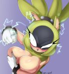 afrosoricid angry anthro big_breasts blush breasts cleavage clothed clothing female hi_res idw_publishing kappa_spark mammal sega solo sonic_the_hedgehog_(comics) sonic_the_hedgehog_(idw) sonic_the_hedgehog_(series) surge_the_tenrec tenrec 
