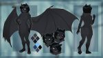  2023 4_toes 5_fingers absurd_res anthro bat blue_eyes breasts digital_media_(artwork) eyebrows eyelashes featureless_breasts featureless_crotch feet female fingers hi_res kyotoleopard mammal model_sheet nude smile toes 
