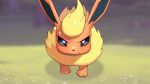  2023 blonde_hair blurred_background drunk_oak eeveelution feral flareon fur generation_1_pokemon grass hair hi_res nintendo orange_body orange_ears orange_fur plant pokemon pokemon_(species) quadruped solo yellow_body yellow_fur 