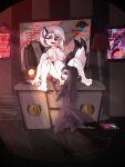  anthro cunnilingus female female/female hell helluva_boss hi_res loona_(helluva_boss) m-47 masturbation octavia_(helluva_boss) office oral sex solo vaginal 