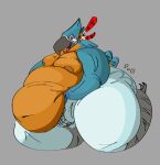  anthro avian belly big_belly big_butt blue_body blue_feathers breath_of_the_wild butt fanofblimp feathers genitals huge_belly huge_butt kass_(tloz) male masturbation moobs morbidly_obese morbidly_obese_anthro morbidly_obese_male nintendo obese obese_anthro obese_male overweight overweight_anthro overweight_male penis rito solo the_legend_of_zelda 