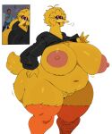  2023 anthro avian big_bird big_breasts big_butt bird bottomless breasts butt clothed clothing duo feathers female hi_res huge_breasts huge_butt nipples sesame_street solo_focus sssonic2 yellow_body yellow_feathers 