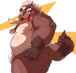  2023 absurd_res anthro asian_clothing balls belly big_belly brown_body butt canid canine clothing east_asian_clothing fundoshi genitals goemon_(tas) hi_res japanese_clothing kemono lifewonders male mammal moobs nipples overweight overweight_male penis raccoon_dog snco333 solo tanuki tokyo_afterschool_summoners underwear white_clothing white_fundoshi white_underwear 